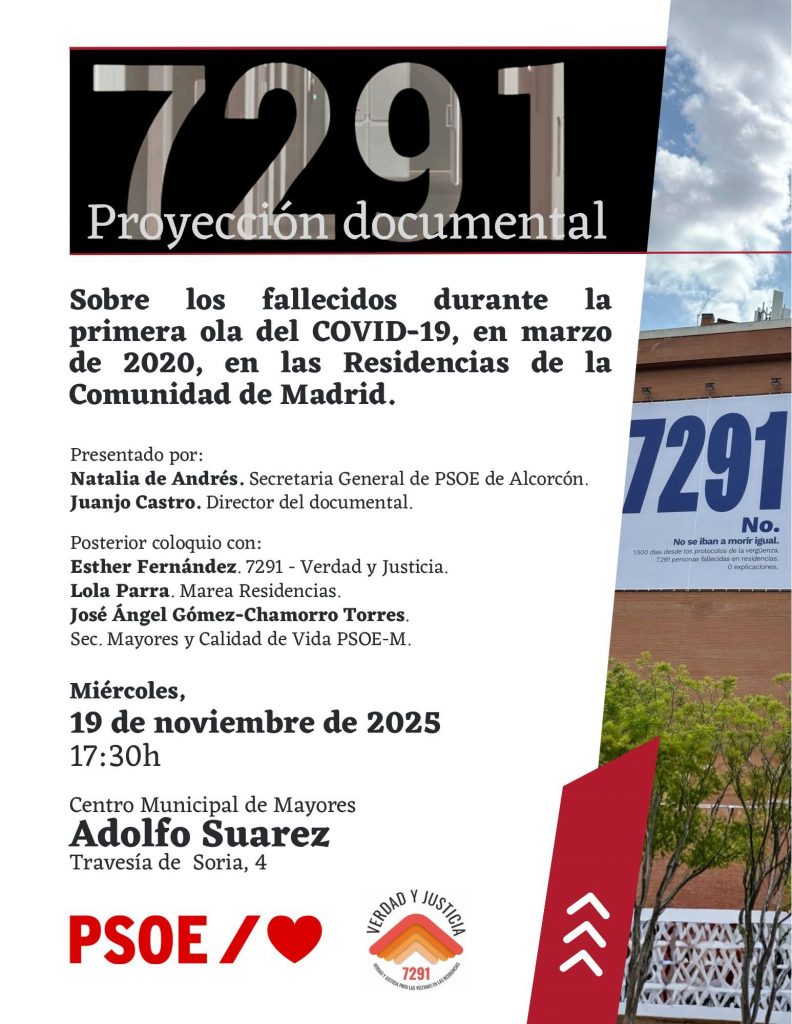 En Alcorcón proyección de 7291 el 19 noviembre 17:30h