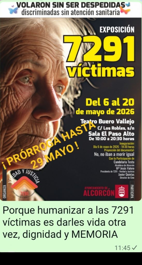 Segundo pase del documental «No, no iban a morir igual» en el Teatro Buero Vallejo, Alcorcón