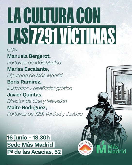 La Cultura con las 7291 víctimas 16 junio 2026 en Sede Más Madrid